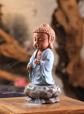 西方三圣紫砂香炉禅意风工艺品