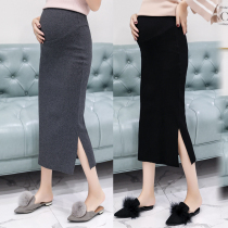 Pregnant woman Autumn Fashion half-body dress Fashion style Hip Dress Temperament Spring Autumn Season One Step Skirt gush Thickened Gestation