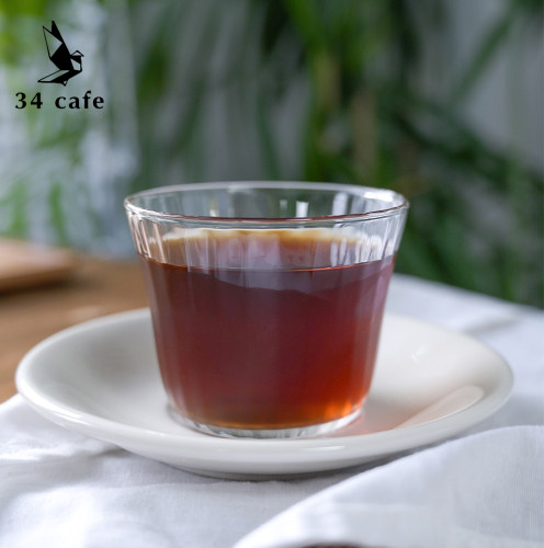 dirty玻璃杯猪口杯美式手冲品鉴玻璃杯澳白咖啡杯竖纹阿芙加朵杯 - 图1