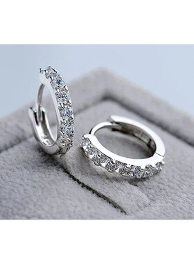 Earrings luxury 10mm Circle Zircon Hoop Earring for Grils Wo