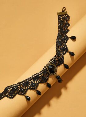 1PC Halloween Black Lace Necklace Vintage Court Gothic Perso