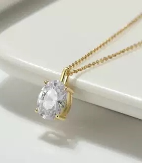 Water Drop Oval Square Round Pendant Necklace Cable Chain Wi
