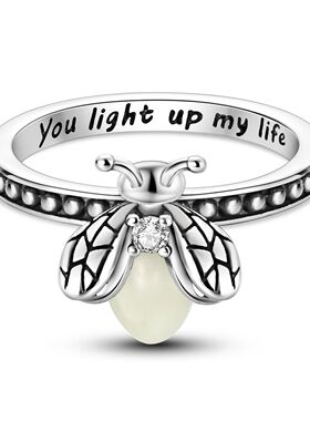 Silver Ring Original Luminous Firefly For Woman Fashion Clas