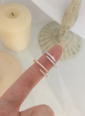 Luxury Rhinestone Rings for Woman Simple Hollow Joint Ring W