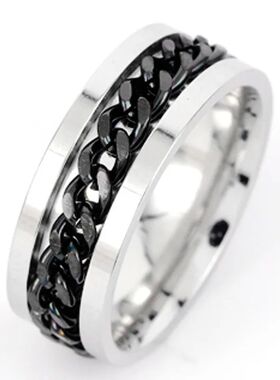 Rotate Chain Finger Ring for Rotating Anxiety Fashion Stainl