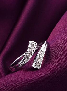 Hot Crystal Ring for Women Adjustable Size Fashion Party Eng