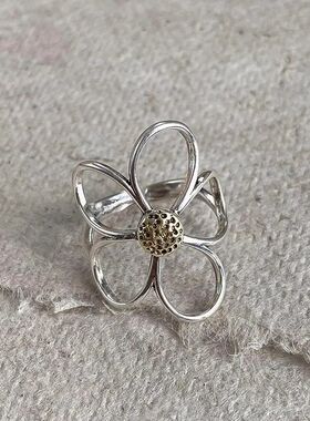Sterling Silve Flower Ring for Women Gift Hollow Out Design