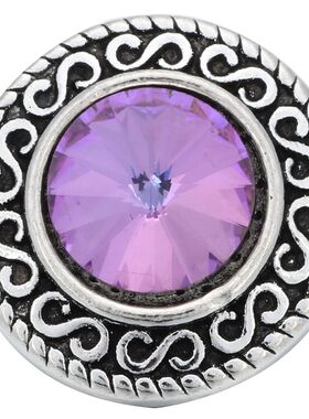 5pcs/lot Snap Jewelry Bracelets Purple Color Rhinestone Flow