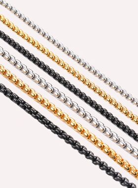 1Pc Width 1.5/2/2.5/3mm Stainless Steel Square Pearl Chain F