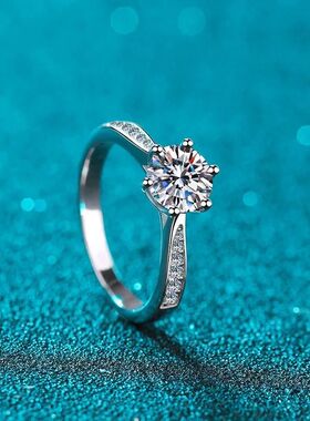 D Color VVS1 Moissanite 6 Claw Ring with GRA Trendy Fine Jew