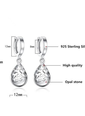 Trendy Opal Stone Flower Ladies Stud Earrings Original Jewel