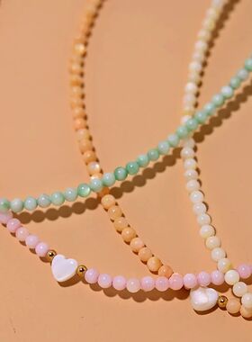 Pearl Beads Heart Choker Natural Shell Jewelry Gifts Colorfu