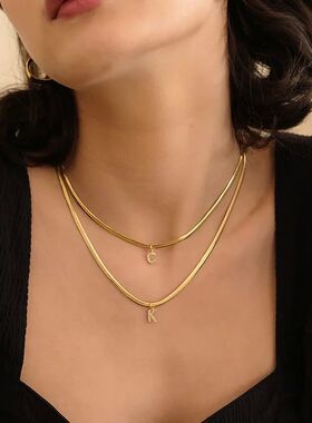 New A-Z Initial Zircon Letter Pendant Necklaces for Women 18