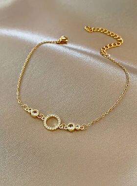 Korean Geometric Zircon Bracelet For Women Fashion Circle Bu