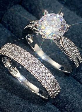 Charm Women Rings Silver Color Round Classic Design White St