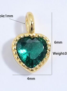 Color Mini Heart-Shaped Small Charm for Jewelry DlY Bracelet