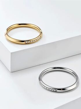 Stainless Steel Pave CZ Ring Wedding Band for Women Girl Siz