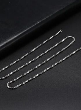 Fashion Long Box Chain Necklace Stainless Steel Basic Punk 2