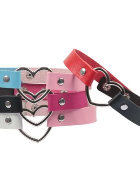 Neo-Gothic Two-tone Spliced ??PU Leather Choker Punk Rock Lo