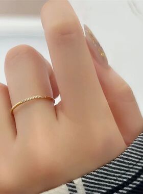 stainless steel Cubic Zirconia Thin Finger Ring Fashion Jewe