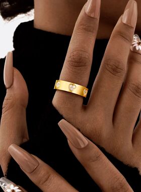 Stainless Steel Classical Rings For Women Men,Heart Carve Th