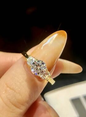 3 Stone Engagement Rings for Women Luxury Jewelry 6.5mm Wedd