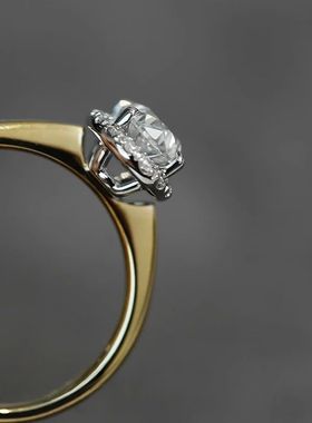 Trendy Women Wedding Rings Luxury Two Tone Crystal AA Cubic