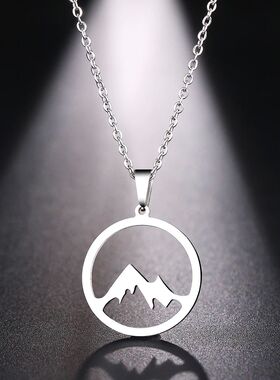 Stainless Steel Necklace For Women Man Mountain Hill Gold Co
