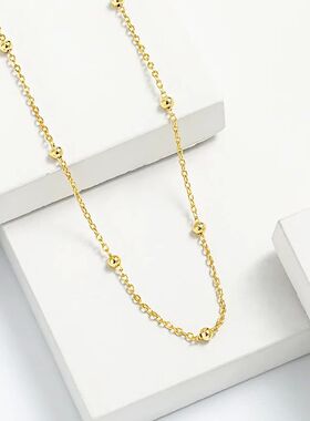 Simple Basic Chain Adjustable Stackable Necklace Beads Chain