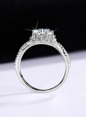 D Color Moissanite Princess Ring with GRA Trendy Fine Jewelr