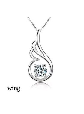 Crystal CZ Snake Pendant Necklace Temperament Silver Color C