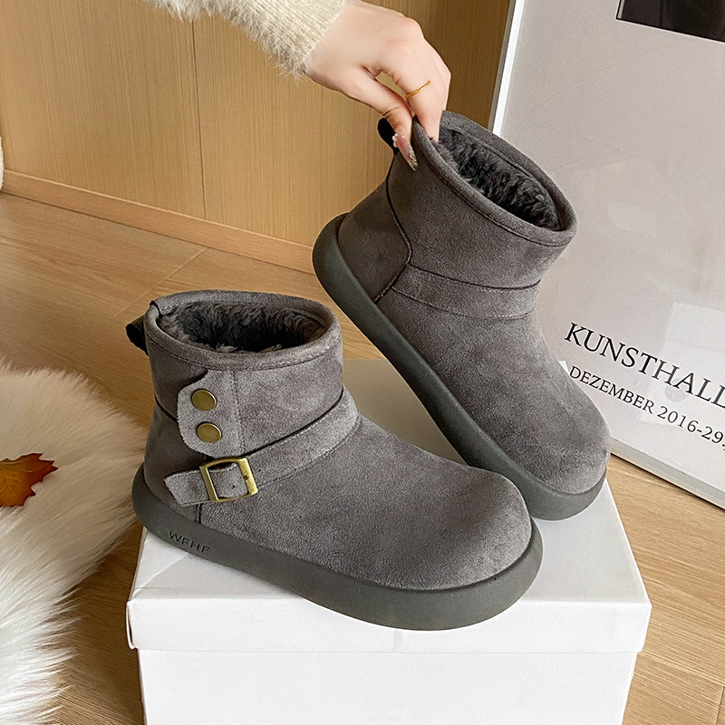 复古勃肯鞋女冬季外穿厚底增高加绒保暖休闲一脚蹬雪地靴加厚棉鞋,淘宝优惠券,粉丝福利购,淘宝优惠卷