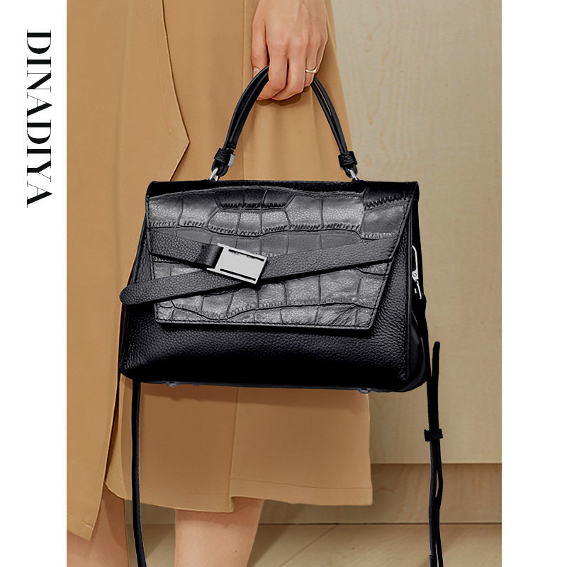 真皮女包2021新款潮洋气高级斜挎包 迪娜迪亚女士包袋