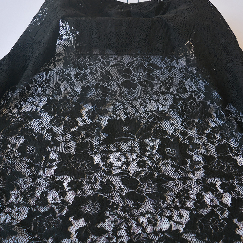包邮高档黑色镂空刺绣蕾丝服装连衣裙DIY手工拍摄背景布桌布布料 - 图1