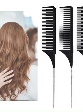 3pcs Hairbrush Hair Styling Combs Tailed Comb Set Coloring D
