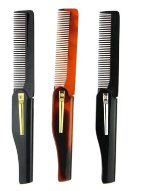 Foldable Hair Comb Pocket Clip Moustache Beard Styling Tool