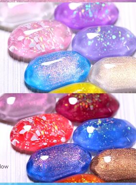 7ml Purple Red Sequins Auroras Thermal Gel Nail Polish Tempe