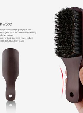Wood Handle Boar Bristle Cleaning Brush Hairdressing Men Bea