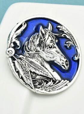 Vintage Horse Badge Brooches Women Unisex Enamel Beauty