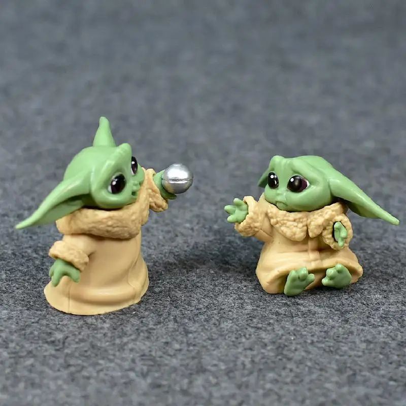 Baby Yoda Grogu Mandalorian Action Figure Toys 4-7cm Yoda - 图1