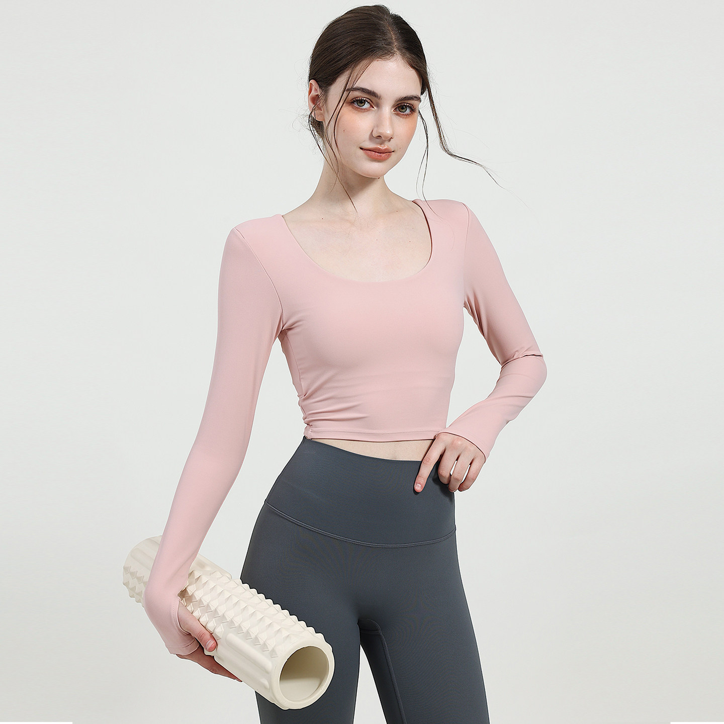 奔跑吧卡卡固定杯运动上衣女长袖紧身露背瑜伽服美背健身服T恤秋,淘宝优惠券,粉丝福利购,淘宝优惠卷