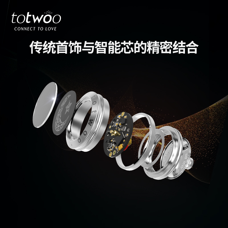 totwoo智能情侣手链智能感应费加罗链异地恋神器原创情人节礼物-图0