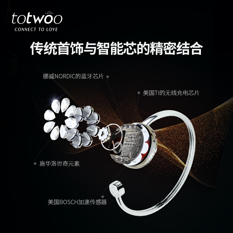 totwoo绽放智能手镯感应情侣手链一对异地恋神器原创情人节礼物 - 图1