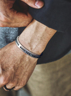 钛钢男士韩版嘻哈风手环