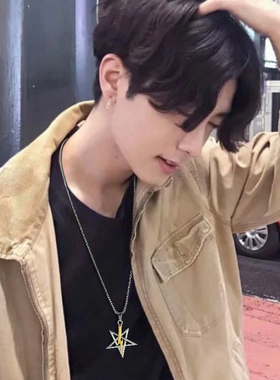 五角星钛钢吊坠潮流街头学生项链