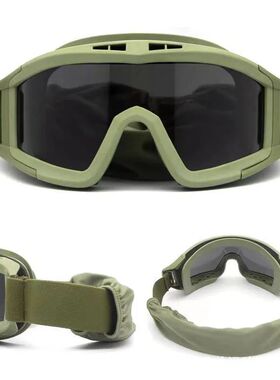 3 Lens Tactical Goggles Set Windproof Dustproof Shooting Mot