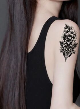 Black Rose Temporary Tattoo Sticker Flower Feather Elephant
