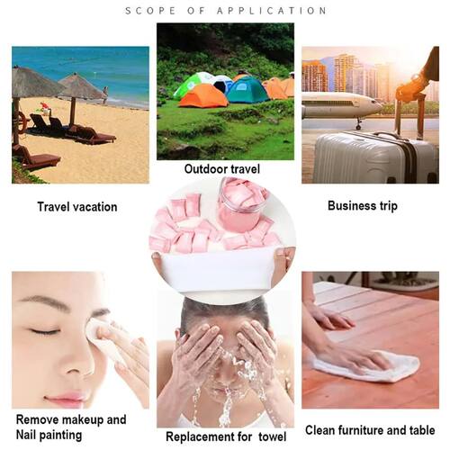 10/50/100 Disposable Compressed Towel Compact Travel Coin Ti - 图3