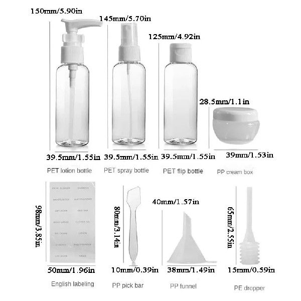 11Pcs/set Refillable Bottles Transparent Plastic Perfume Ato - 图2