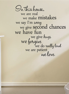 In this house we are real Home Decal Family Vinyl Wall